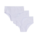 Kit 3 calcinhas básicas brancas com strass