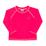 Camiseta praia manga longa proteção UV neon pink