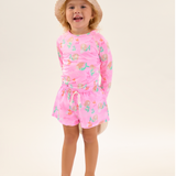 Shorts tactel praia sereias rosa