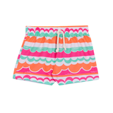 Shorts tactel praia ondas coloridas