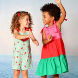 Macaquinho sem manga moranguinhos listrado verde