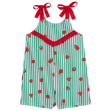 Macaquinho sem manga moranguinhos listrado verde