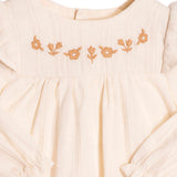 Body vestido manga longa linho