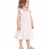 Vestido sem manga tecido texturizado branco