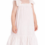 Vestido sem manga tecido texturizado branco