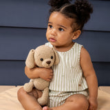 Conjunto bebê regata e tapa-fralda cotton listras verde