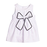 Vestido bebê tecido branco com body cotton branco