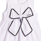 Vestido bebê tecido branco com body cotton branco
