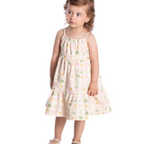 Vestido infantil cotton estampado abacaxi