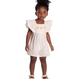 Macaquinho infantil tecido linho off-white