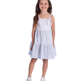 Vestido infantil 3 marias cotton e tricoline azul e branco