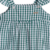 Body bebê tecido xadrez verde