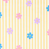 Maiô/body praia infantil malha UV listras e flores amarelo