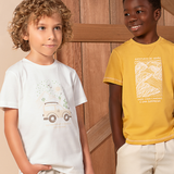 Conj. camiseta manga curta off white + bermuda linho bege