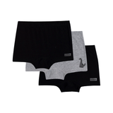 Kit 3 cuecas dino pretas e cinza
