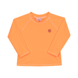 Camiseta praia manga longa proteção UV neon laranja