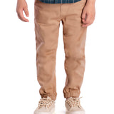Calça de sarja com elastano cáqui