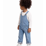 Jardineira jeans unissex