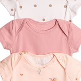 Kit body curto bebê 3 peças cotton menina