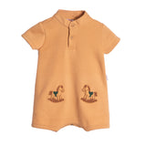 Macacão curto bebê piquetom caramelo