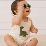 Macacão curto bebê cotton estampado dinos