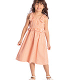 Vestido sem manga xadrez vichy laranja