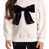 Conj. casaco moletom off white laço + calça legging veludo preto