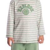 Conj. camiseta manga longa malha mescla listras verde + calça piquetom verde