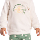 Conj. casaco moletom bordado + calça legging malha modal estampada verde