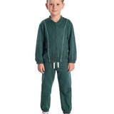 Conj. moletom casaco zíper + calça verde