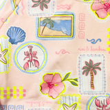 Shorts tactel praia selos rosa-claro