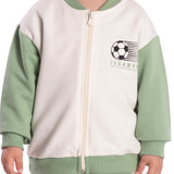 Conj. moletinho casaco futebol + calça verde
