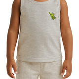 Pijama regata + bermuda cinza mescla