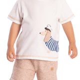Conj. camiseta manga curta + bermuda moletinho ecológico