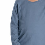 Camiseta manga longa algodão azul