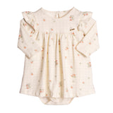 Body vestido manga longa floral