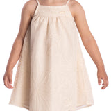 Vestido sem manga laise natural bordada