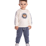 Conj. moletom casaco amigo urso + calça azul