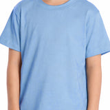 Camiseta manga curta algodão azul claro