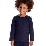 Camiseta manga longa algodão marinho