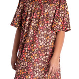 Vestido manga curta floral juvenil