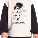 Conj. moletom casaco futebol + calça preta matelassada